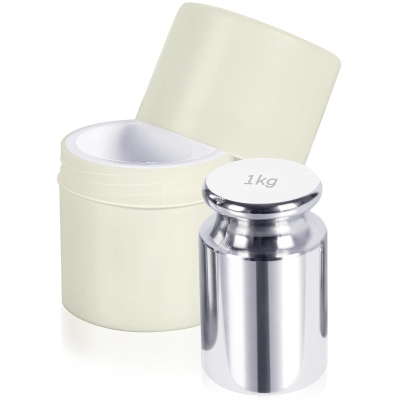 QP 1000g Calibration Weights, OIML Class M1 High Precision Gram Weights, Stainless Steel Scale Calibration Weight for Digital Scale, Balance Scale, Chrome Finish Scale Weights with Storage Case - Image 1